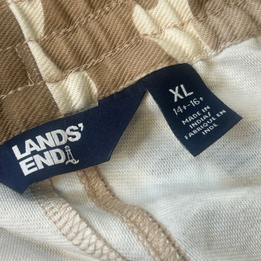 NWOT Lands End Pants Boys XL Clay Bisque Camouflage Drawstring Joggers - Picture 4 of 8